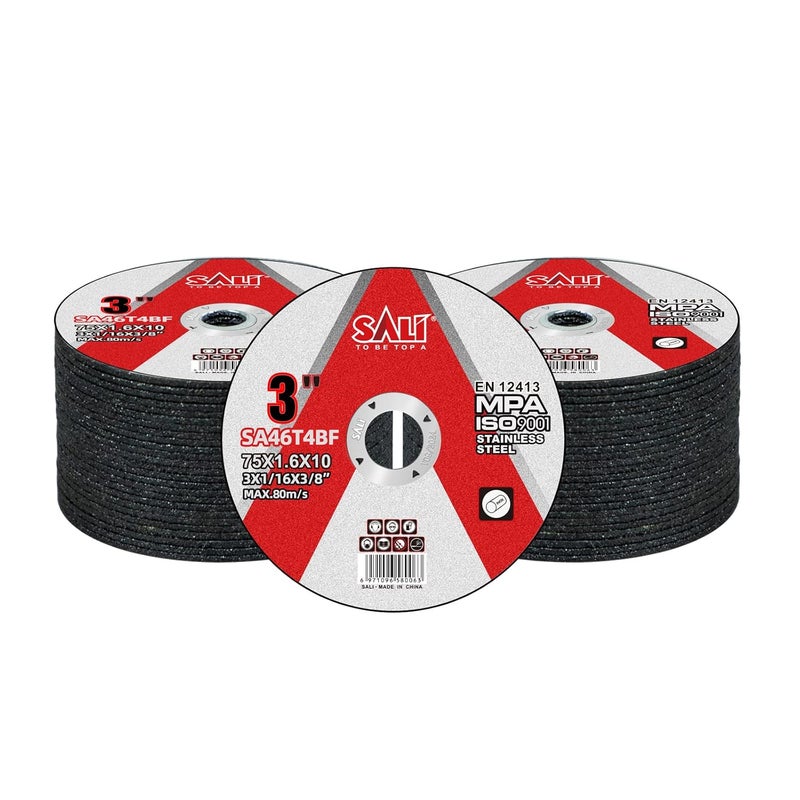 SALI 50 Pack Cut Off Wheels Cutting Wheels 3" x 1/16" x 3/8" Professional Cutting Stainless Steel for 3 in Angle Grinders and Die Grinders- Cutting Disc Aggressive Cutting Operating Up to 20380 RPM - Image 1